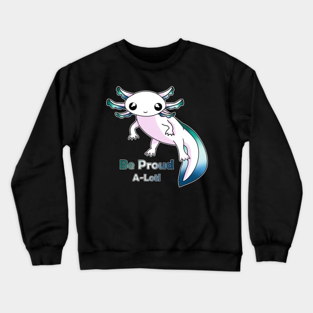 Gay Male Pride Axolotl Crewneck Sweatshirt by WulfieTees